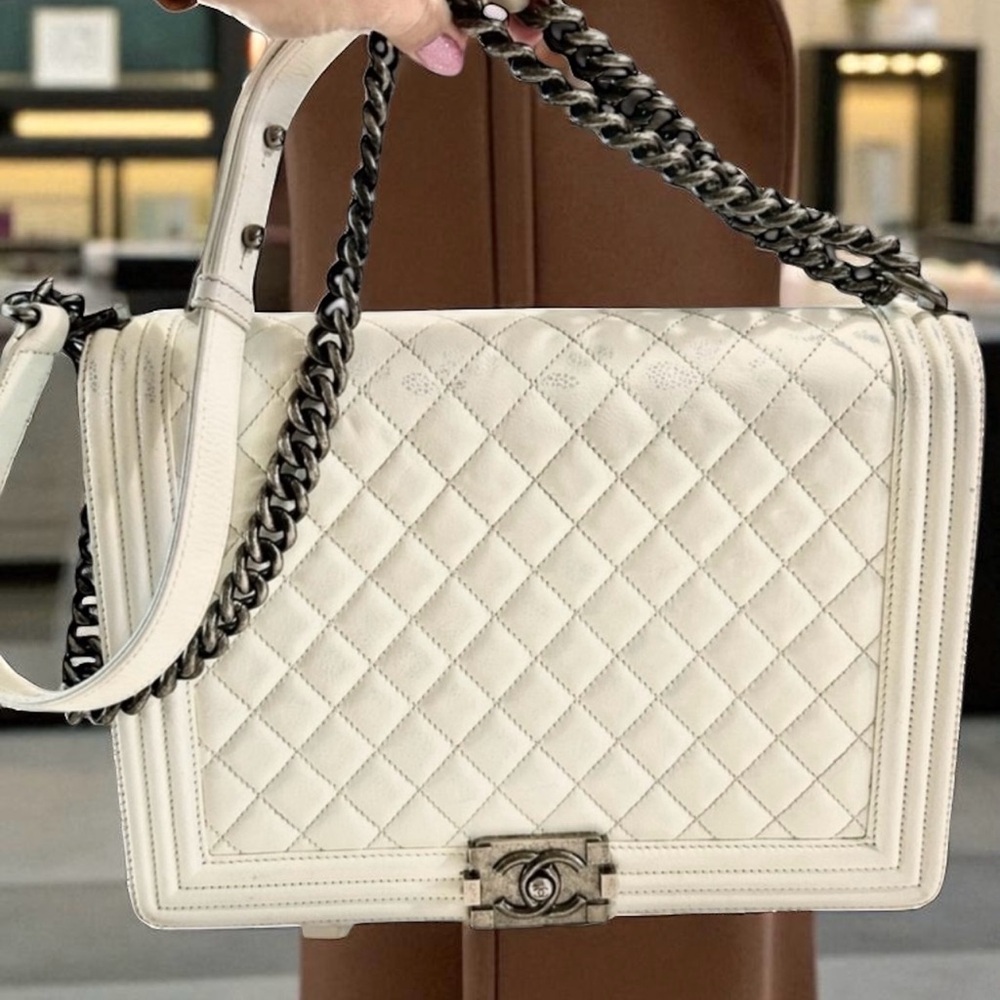 CHANEL Pearl X-Large BOY Flap
Shoulder Bag - Authentic